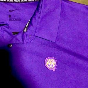Old school LSU NIKE dry fit polo shirt